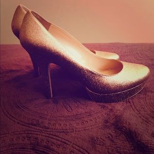 4.5 inch Glitter Gold Heels